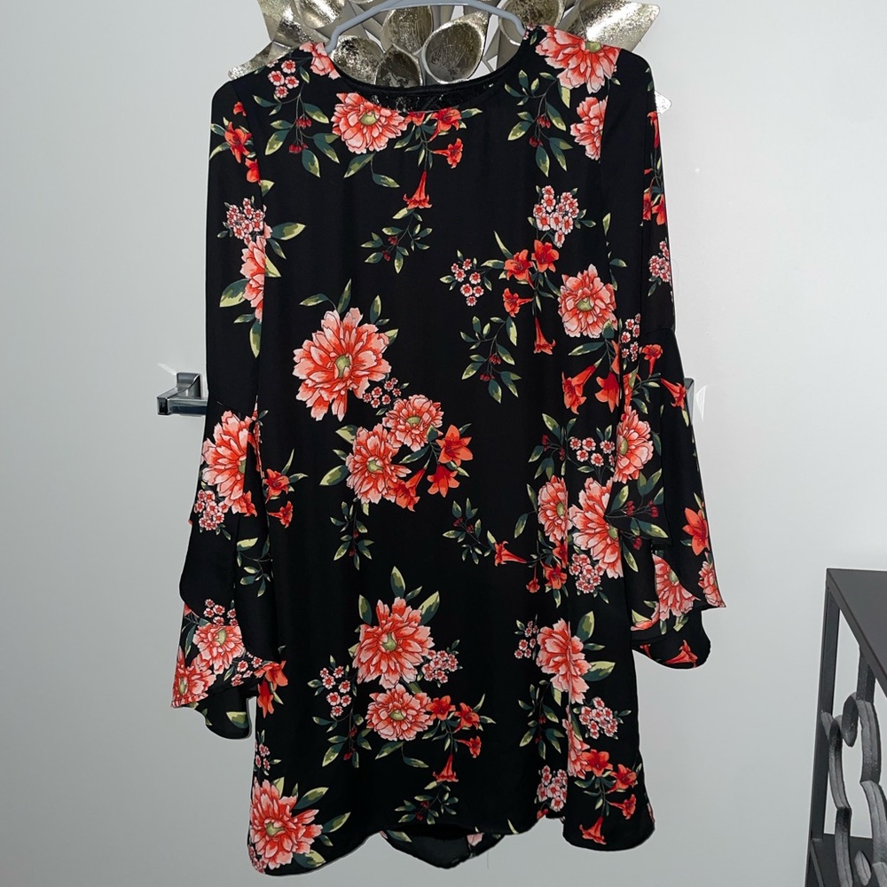 Floral Black Dress